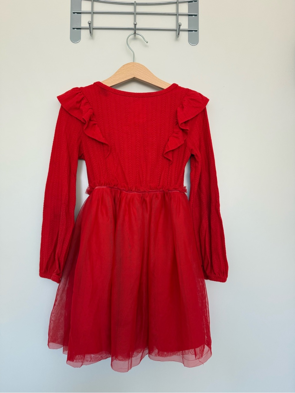 Cat & Jack Red Ruffle Longsleeve Tulle Dress
